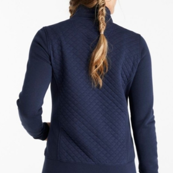 LL Bean Women's Quilted Full Zip Sweatshirt, Size XL, Cream - Picture 13 of 14